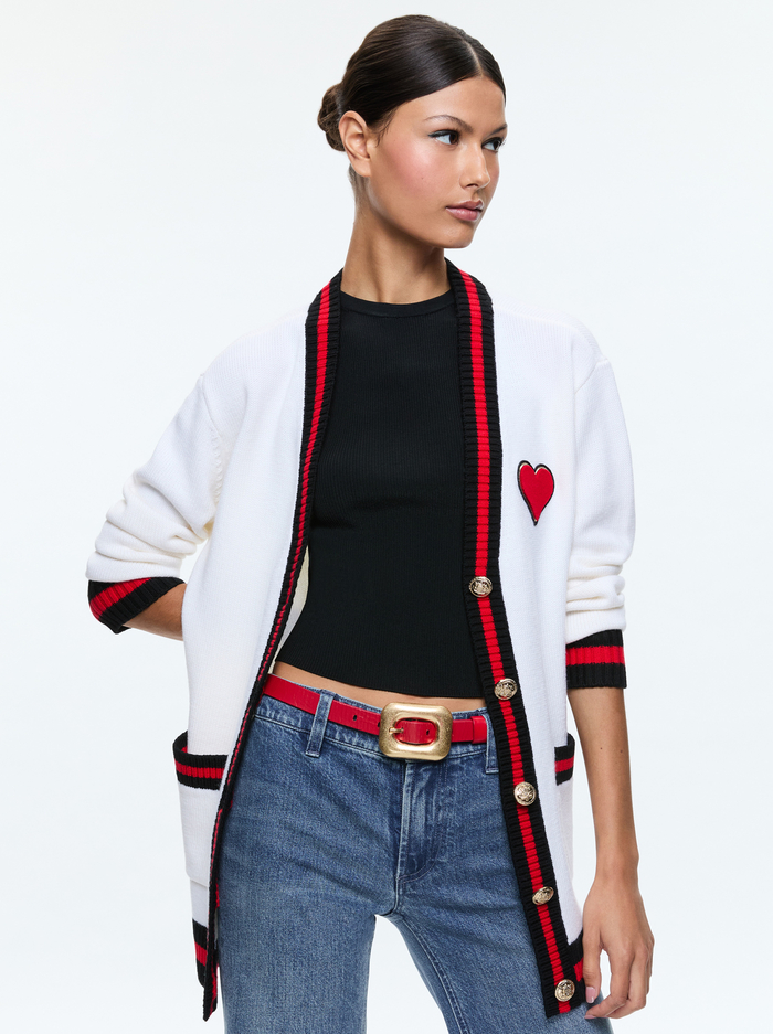 BRADFORD CARDIGAN - ECRU MULTI - Alice And Olivia