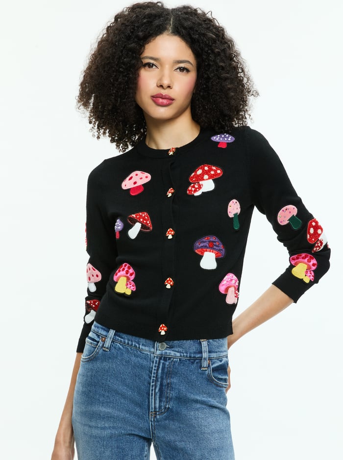 RUTHY CARDIGAN - BLACK MULTI - Alice And Olivia