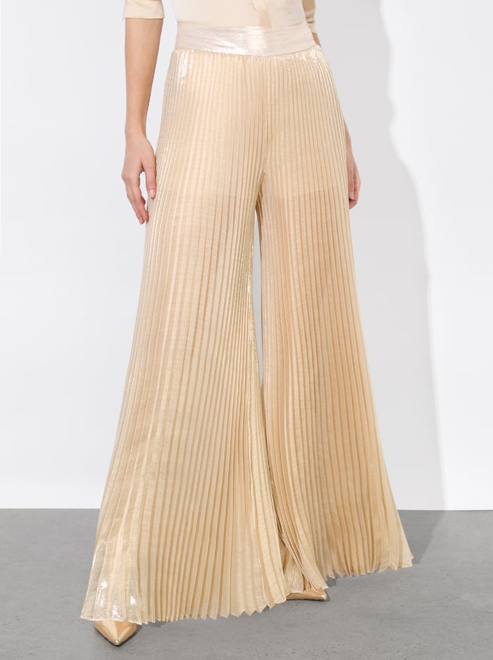 ROSALIE PLEATED PANT - CHAMPAGNE/GOLD - Alice And Olivia