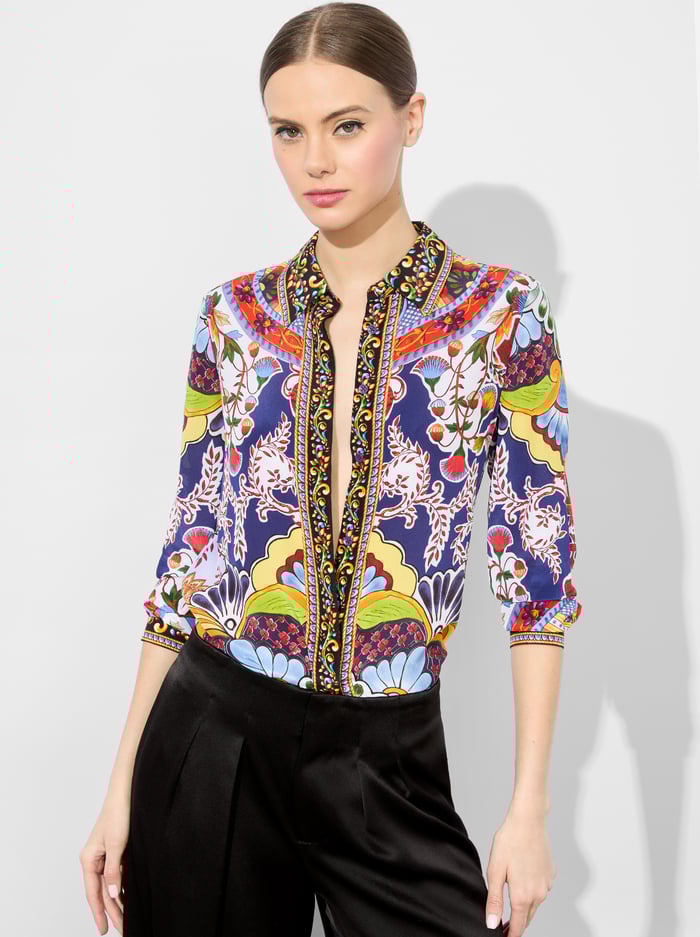WILLA SILK BLOUSE - ON THE ROAD - Alice And Olivia