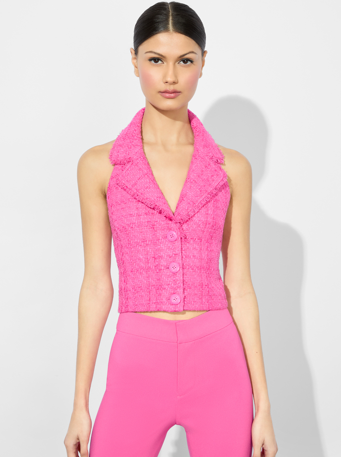 MERI HALTER VEST - WILD PINK - Alice And Olivia
