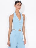 DONNA HALTER VEST - MINERAL BLUE