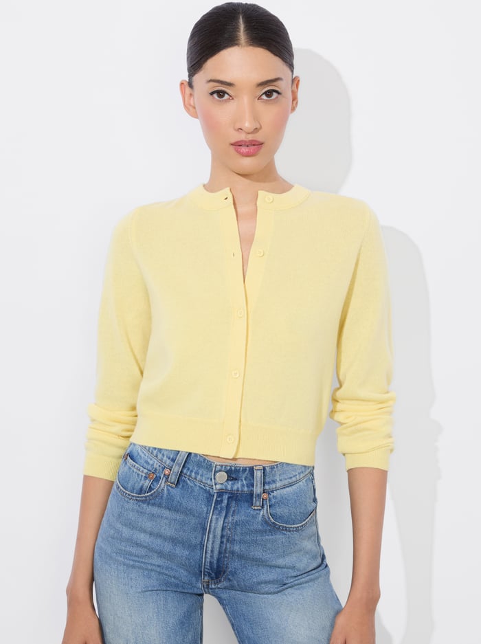 DOLLIE CASHMERE CARDIGAN - BUTTER - Alice And Olivia