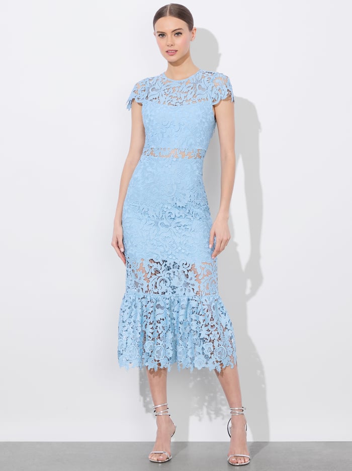 CLOVER OPEN BACK DRESS - MINERAL BLUE - Alice And Olivia