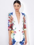 DENNY BOYFRIEND BLAZER - GARDEN BRUNCH OFF WHITE
