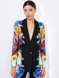 DENNY BOYFRIEND BLAZER - GARDEN BRUNCH BLACK