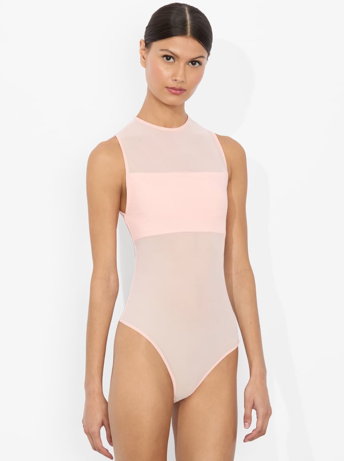 BANDEAU SLEEVELESS BODYSUIT - PINK BLOOM - Alice And Olivia