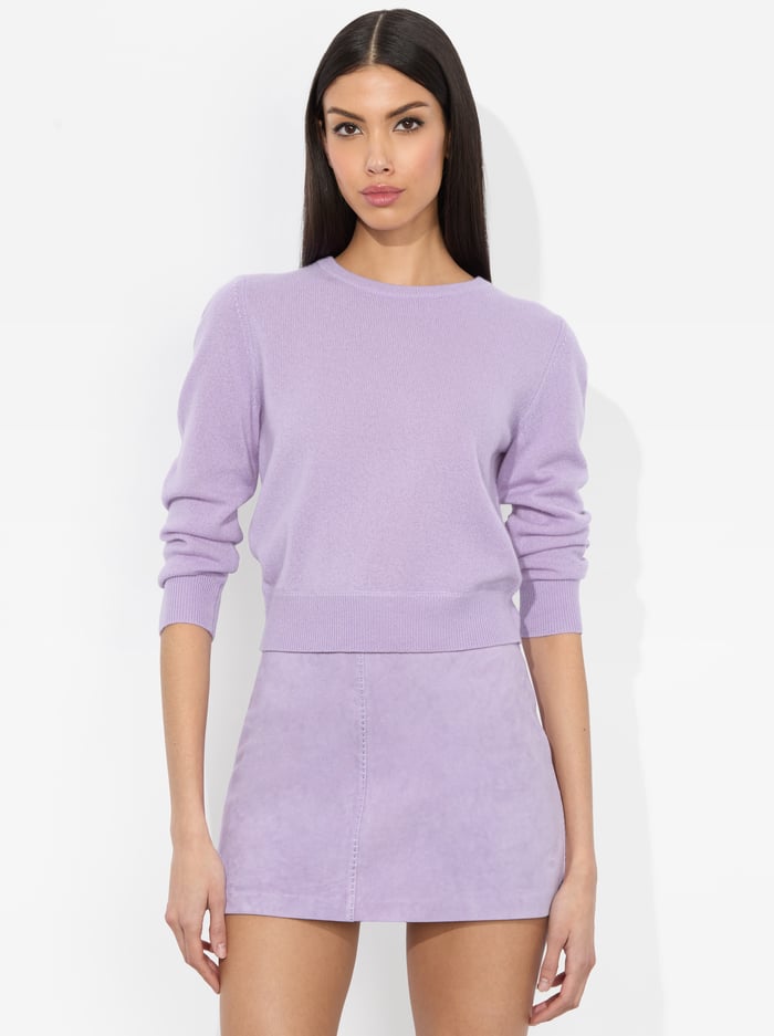 CAROLANN SHRUNKEN PULLOVER - DARK LILAC - Alice And Olivia