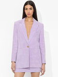 HADLIE SUEDE BLAZER - DARK LILAC