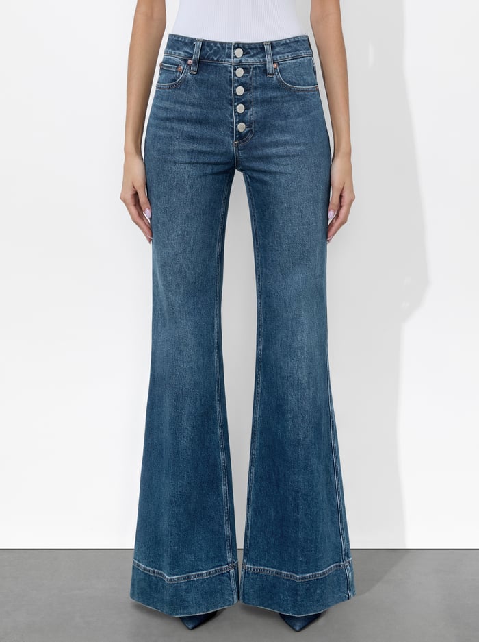 MISSA EXPOSED BUTTON JEAN - LOLA BLUE - Alice And Olivia