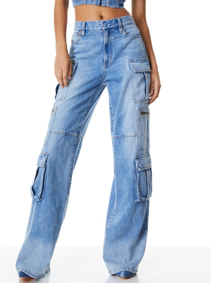 CAY CARGO JEAN - BREA BLUE - Alice And Olivia
