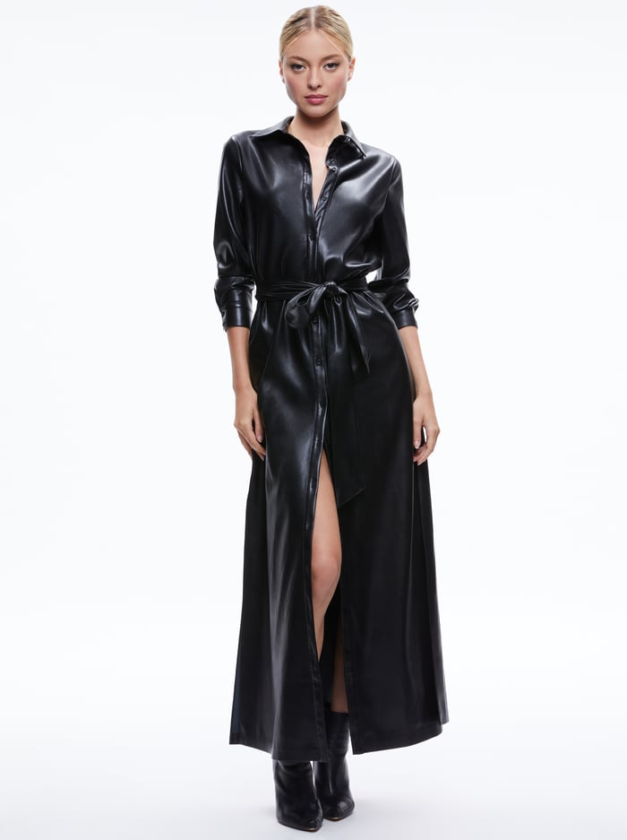 CHASSIDY VEGAN DRESS - BLACK - Alice And Olivia