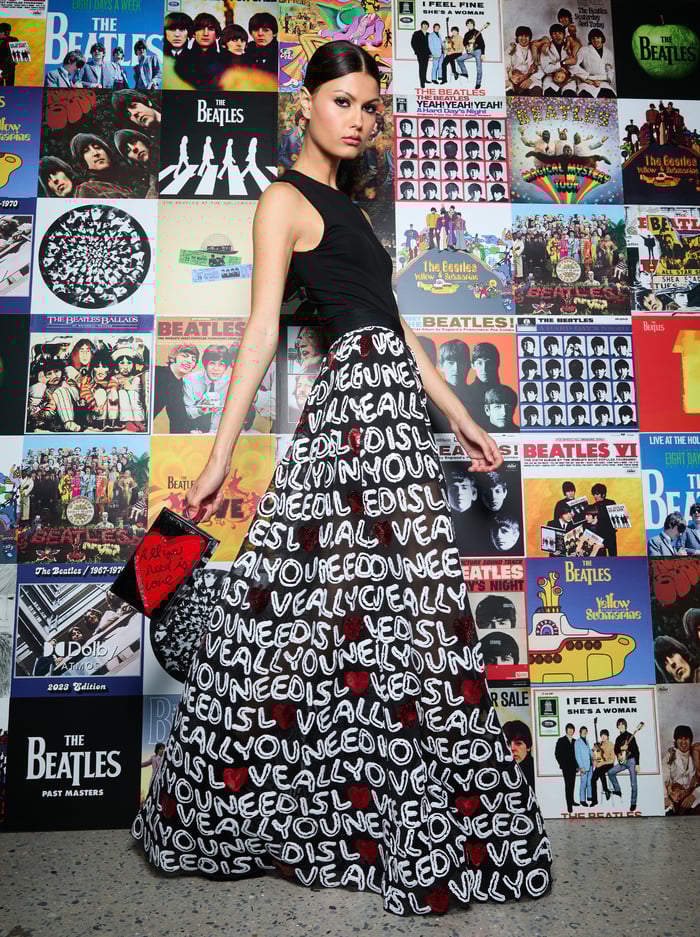 A+O X THE BEATLES LEVON SEQUIN BALLGOWN SKIRT - ALL YOU NEED IS LOVE - Alice And Olivia